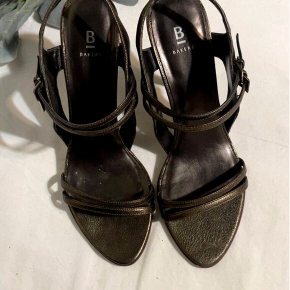 Bakers Bronze Womens High Heels Size 8M Scotti Bronze Ankle Strap 4" Heel - Picture 12 of 12